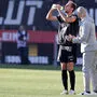 Der SK Sturm (im Bild Jon Gorenc Stankovic und Trainer Christian Ilzer) spielen in der kommenden Saison fix in einer europäischen Gruppenphase