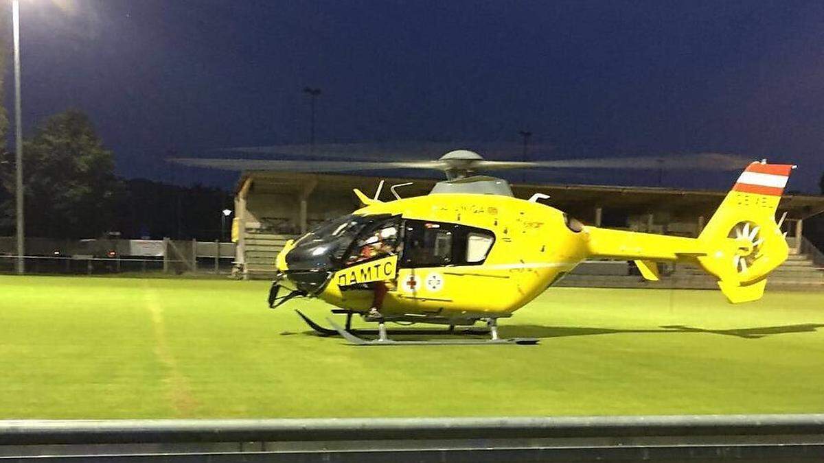 Der verletzte Radfahrer wurde mit dem Rettungshubschrauber in Klinikum Graz geflogen