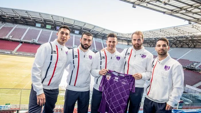 Austrias Neue v.l.: Ivan Garcia Fuentes, Kosmos Gezos, Michael Zetterer, Carlos Badal und Okan Aydin