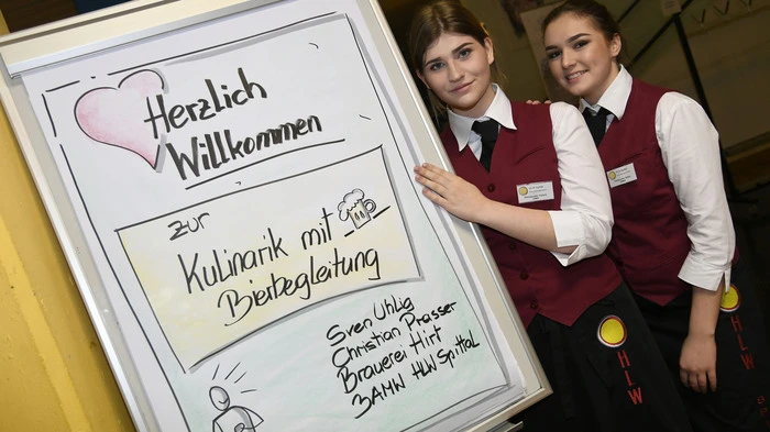Herzlich willkommen hieß es Montag abend an der HLW Spittal zur Kulinarik mit Hirter-Bierbegleitung.