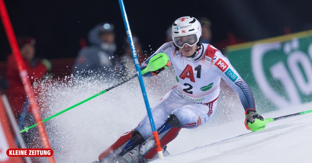 Henrik Kristoffersen wins the slalom in Schladming