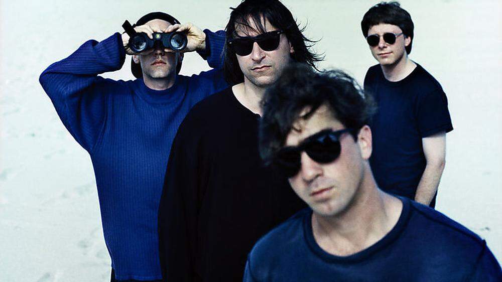 R.E.M. (Michael Stipe, Peter Buck, Bill Berry, Mike Mills) während der glorreichen „Automatic“-Ära anno 1992