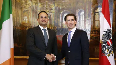 Varadkar und Kurz beim Treffen im Februar in Wien 