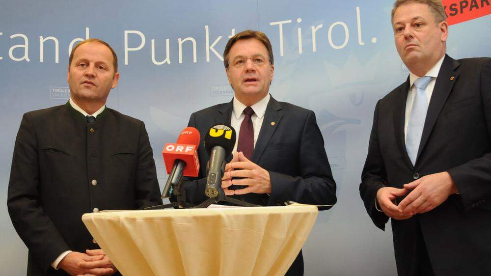 Josef Geisler, Günther Platter und Andrä Rupprechter (von links) machen sich Sorgen