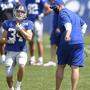 Sandro Platzgummer im Training mit den New York Giants