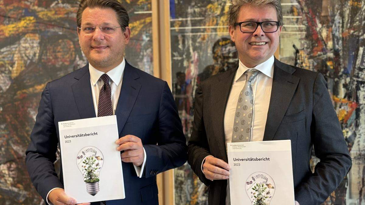 Oliver Vitouch, Vorsitzender der Rektorenkonferenz, und Bildungsminister Martin Polaschek