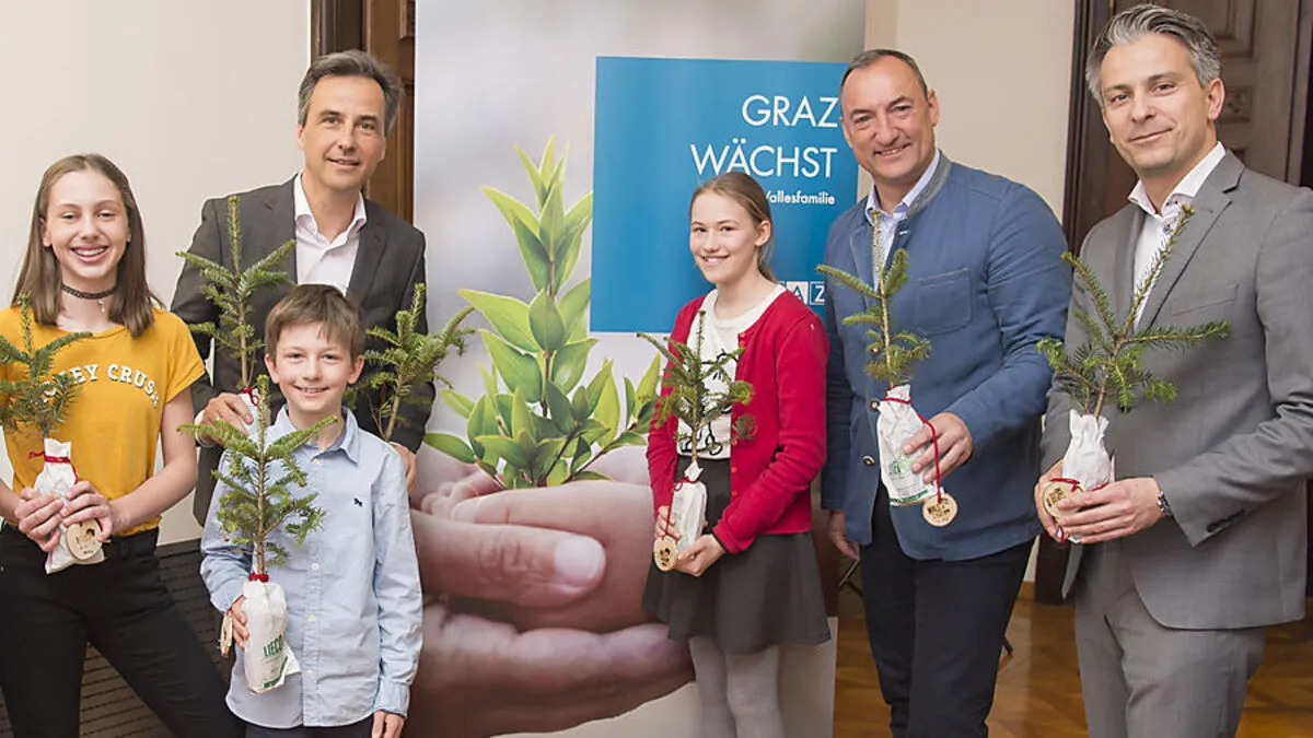 Grüner Daumen: Madeleine Stolz, Valentin Kogler, Siegfried Nagl, Martina Kogler, Mario Eustacchio und Kurt Hohensinner