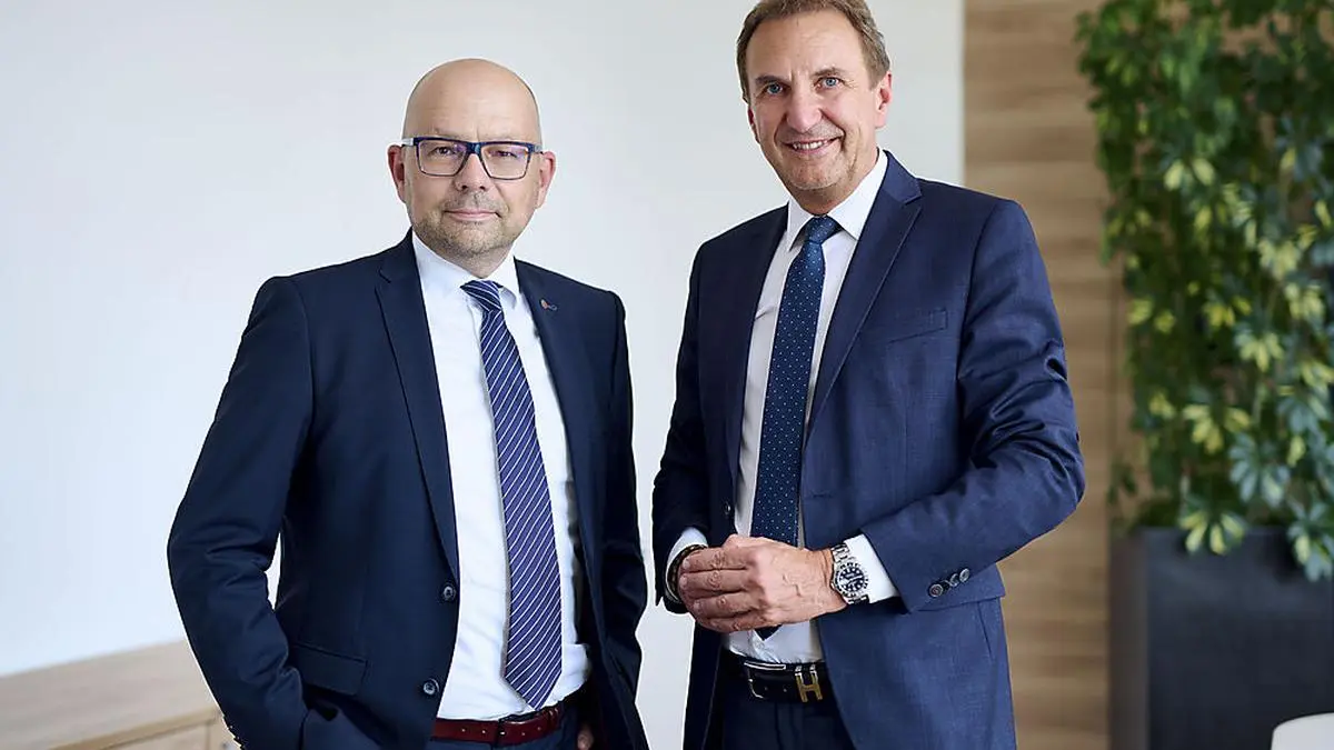 Die Vorstandsdirektoren Udo Berger und Gerhard Greimer