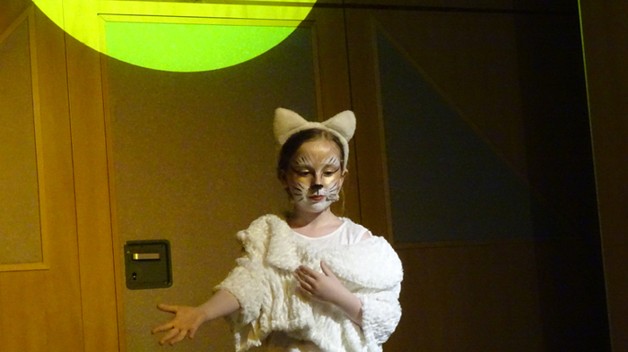 Miranda, die verschmuste Hauskatze, trifft im Musical auf Kaptain Strolchi und seine Streunerkatzen.