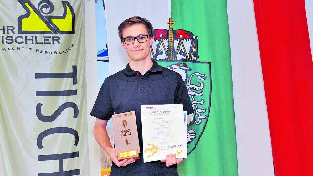 Der Ramsauer Christoph Wintersteller, Styrian- Skills-Sieger 2016 bei den Tischlern