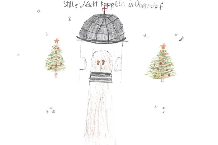 Sandro Winkelmayer ist elf Jahre alt und wohnt in St. Barbara. Er besucht die 2. Klasse Gymnasium und seine Hobbies sind Posaune spielen, Züge und das Zeichnen. Das hat er mit dem Adventbild der Stille-Nacht-Kapelle in Oberndorf eindrücklich unter Beweis gestellt.