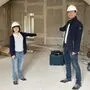 Im künftigen Inklusionscafé (derzeit noch eine Baustelle) im Generationenhaus in Gratwein: Der Initiator Andreas Höller und seine Tochter Antonia (13)	 