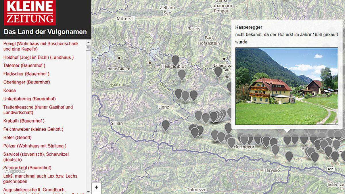 Hunderte Kärntner trugen ihre Vulgonamen in die Online-Karte ein