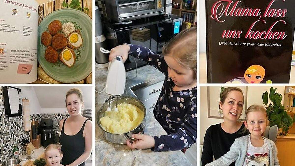 Kochbuchautorinnen Beate Schoberl und ihre vierjährige Tochter Lena kochen gerne