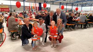 Andreas Sucher, Markus Lakounigg, Peter Kaiser, Hermann Srienz und Manuela Lobnik beim Familienfest in Völkermarkt