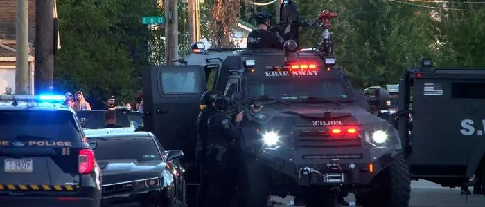 Die Polizei war mit einem Großaufgebot und schwerem Geschütz am Tatort