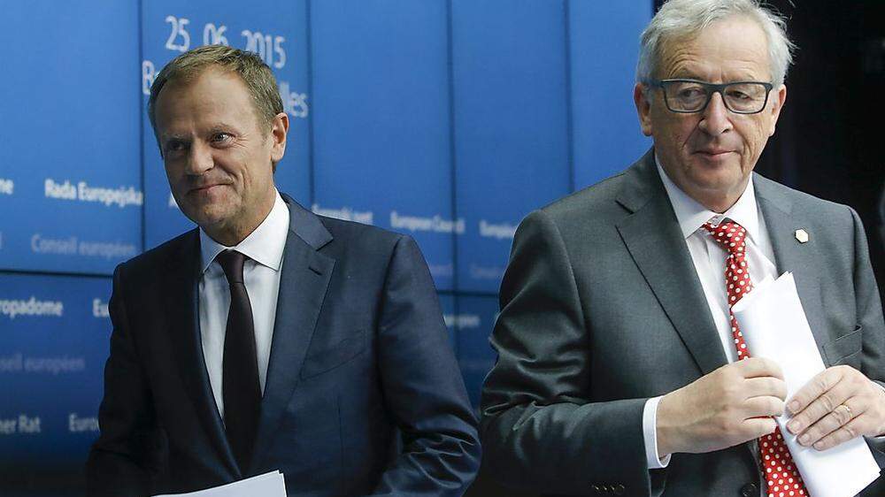 EU-Gipfelchef Donald Tusk und Kommissionspräsident Jean-Claude Juncker 