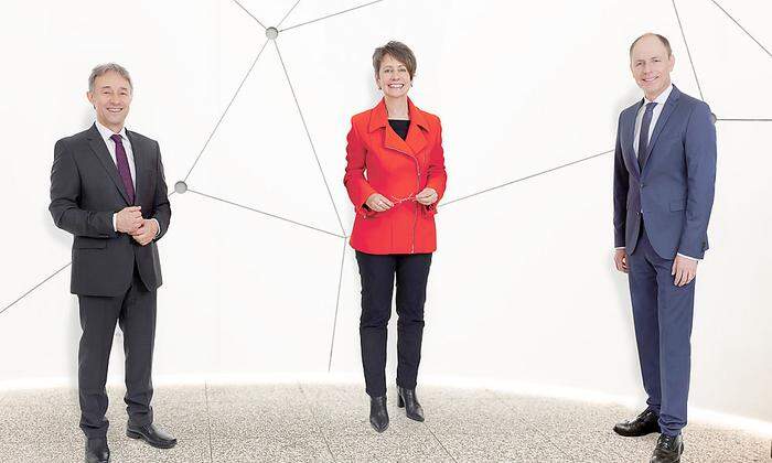 Der Vorstand von Infineon Austria: Thomas Reisinger, Sabine Herlitschka und Oliver Heinrich 