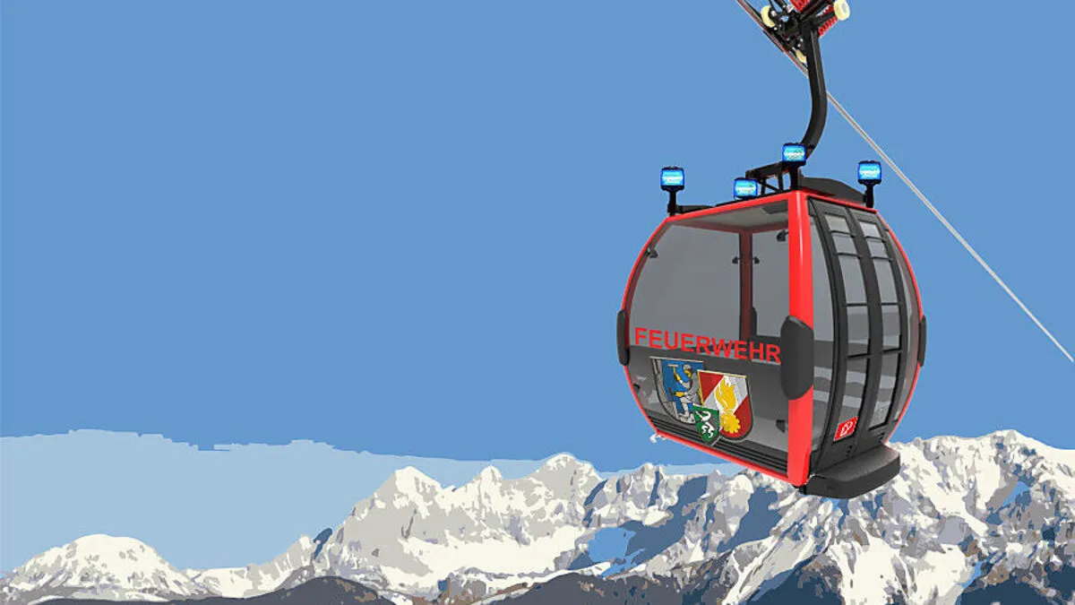 Feuerwehrgondel am 1. April