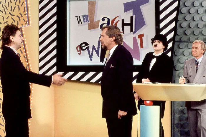 Pit Weyrich, Peter Rapp, Michael Niavarani, Ossy Kolmann in "Wer lacht, gewinnt"