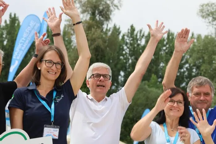 Der Spass steht beim Aquathlon in der Parktherme Bad Radkersburg an vorderster Stelle. 