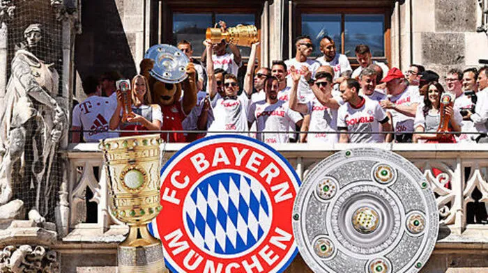 Die Bayern feierten ausgelassen ihren Double-Sieg