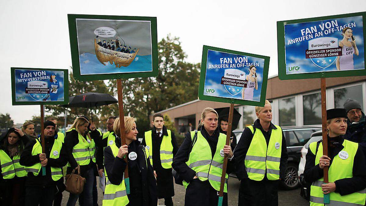 Archivbild: 24-Stunden-Streik der Flugbegleiter bei Eurowings und Germanwings im Jahr 2016