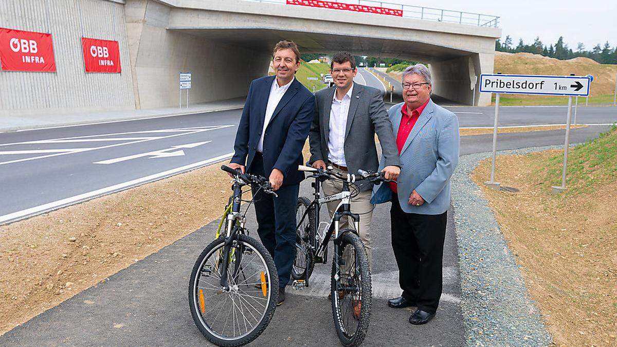 Von links: Projektleiter Klaus Berger, Landesrat Martin Gruber und Bürgermeister Gottfried Wedenig