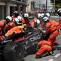 Der Red Bull von Sergio Perez war völlig zerstört