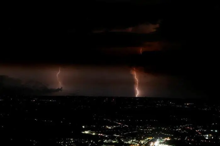 Karl Fanta fotografierte dieses Gewitter von Deutschlandsberg aus in Richtung Graz.