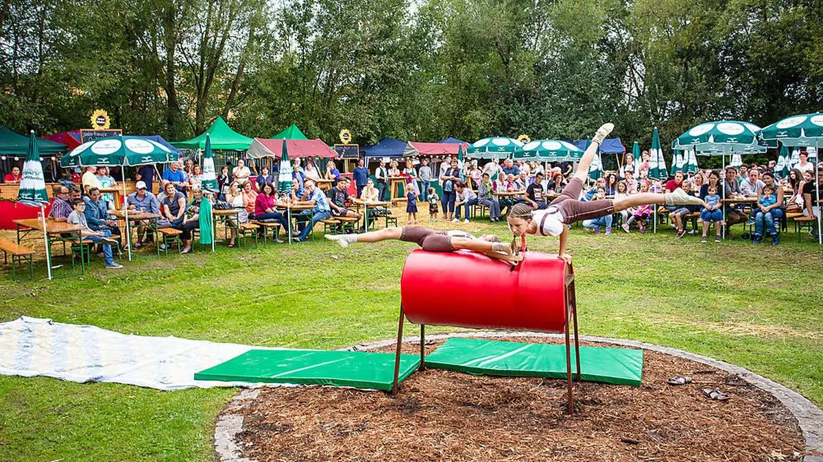 Anja Huber und Marlene Ulz zeigten beim Voltigieren ihr akrobatisches Können