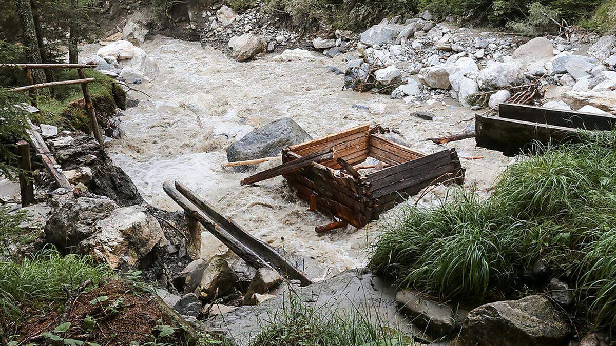 Die historische Stockmühle in Kals hat es einfach weggespült