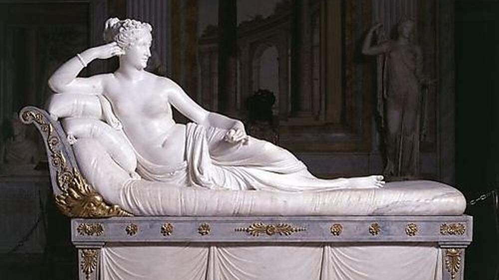 Pauline Borghese als Siegreiche Venus, ca. 1805–1808, Marmorskulptur von Antonio Canova