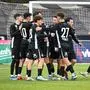 BREGENZ,AUSTRIA,07.DEC.24 - SOCCER - ADMIRAL 2. Liga, Schwarz Weiss Bregenz vs SK Sturm Graz II. Image shows the rejoicing of Sturm Graz.
Photo: GEPA pictures/ Oliver Lerch