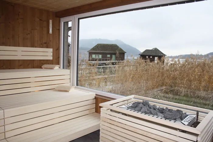 Die nun fertiggestellte Seesauna ist ein weiteres Highlight im Badehaus