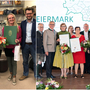 Michaela Simettinger (linkes Bild, 2.v.r.), Gertrude Wratschko (rechtes Bild, 3.v.l.) und Maria Schmied (rechtes Bild, 5.v.l.) freuten sich über ihre Auszeichnungen