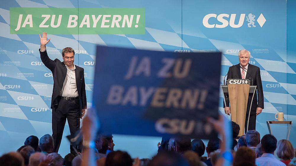 CSU-Wahlkampf-Abschlusskundgebung mit Söder und Seehofer