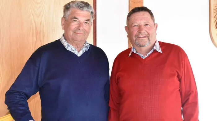 Organisator Rudolf Genduth mit dem Vortragenden Willi Modritsch.