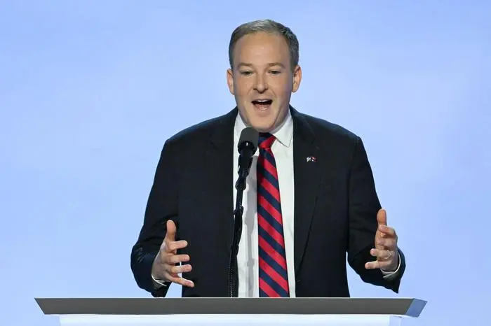(FILES) Former US Representative Lee Zeldin, Republican of New York, speaks during the third day of the 2024 Republican National Convention at the Fiserv Forum in Milwaukee, Wisconsin, on July 17, 2024. Donald Trump on November 11, 2024 nominated Lee Zeldin, a former congressman and early loyalist of the Republican, to oversee US environmental policy, the latest in a series of swift cabinet choices by the president-elect. (Photo by ANDREW CABALLERO-REYNOLDS / AFP)