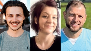 FH-Absolvent Lukas Driessler, Pflegeassistentin Melanie Caviola und Pflegeassistent Martin Brunner (v.l.)