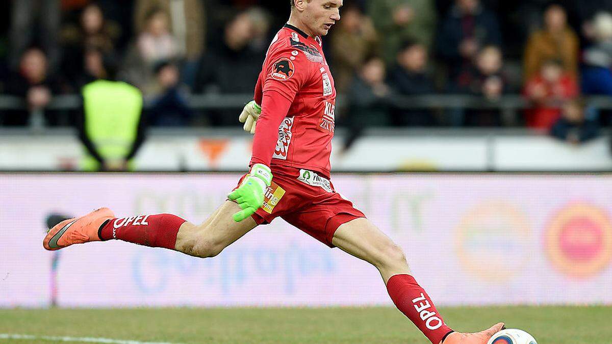 WAC-Goalie Alexander Kofler ist ein sicherer Rückhalt