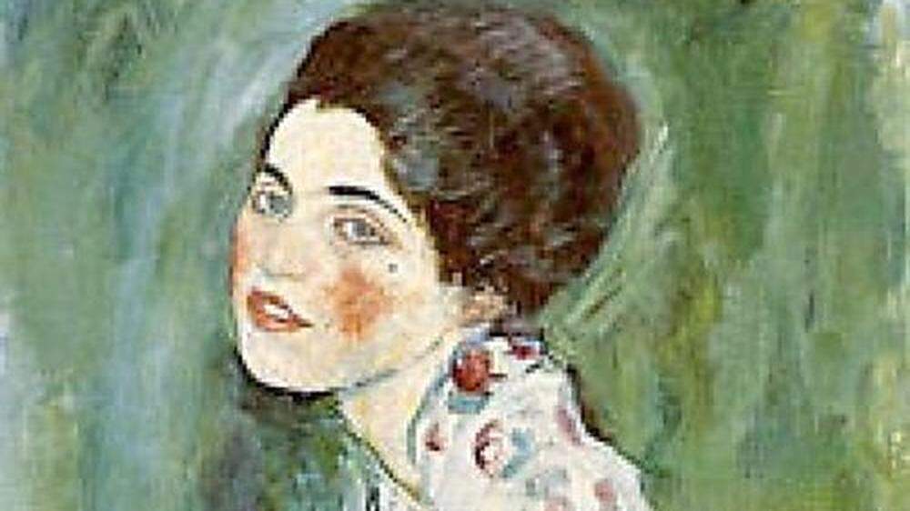 Verschand am 18. Februar 1997 aus der Galerie Ricci Oddi in Piacenza: Frauenporträt (Ausschnitt) von Gustav Klimt