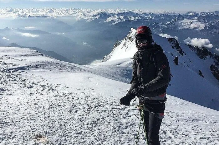 Auf dem Gipfel des höchsten Berges Europa, auf dem Montblanc: Kurz ist leidenschaftlicher Bergsteiger