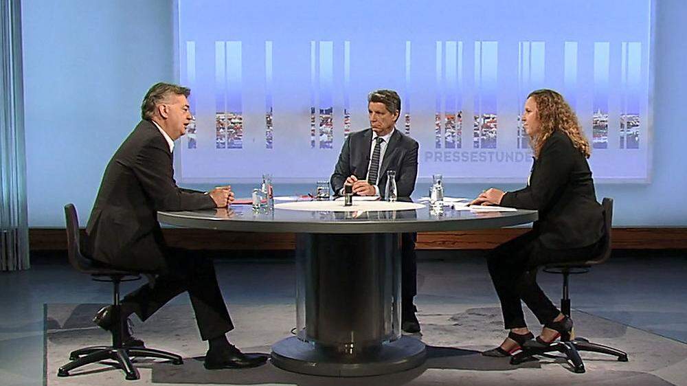 Vizekanzler und Sportminister Werner Kogler von den Grünen in der ORF Pressestunde