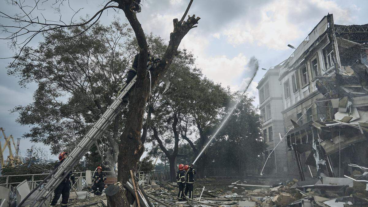 Zerstörte Häuser in Odessa