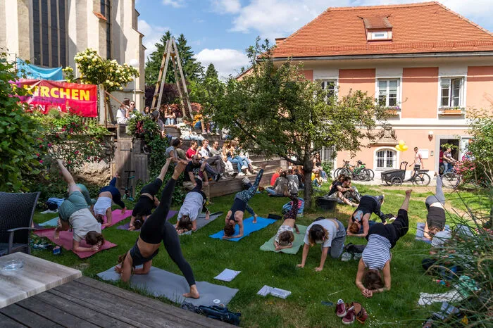 Das Programm war abwechslungsreich: Man konnte eine Yoga-Einheit genießen.