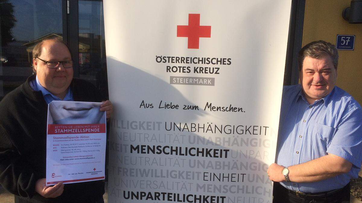 Ortsstellenleiter Philipp Hoffberger, Andreas Mittendrein (li.) und Josef Schaffler hoffen auf viele Spender