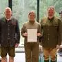 Bernd Brunner (BH Voitsberg), Jungjägerin Martina Langmann und Bezirksjägermeister Johann Hansbauer