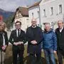 Gitti Fladl (Tourismusbeauftragte Turnau), Stefan Hofer (Bürgermeister Turnau), Nino Contini (Vorsitzender Tourismusverband Hochsteiermark), Erwin Hofer (Kapellmeister Musikverein Turnau) und Heinz Reitbauer (Gastronom)