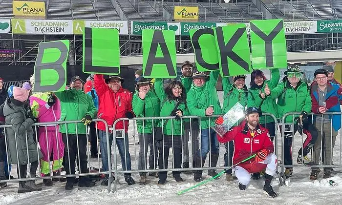 Der Fanclub von Marco Schwarz hatte Grund zum Feiern